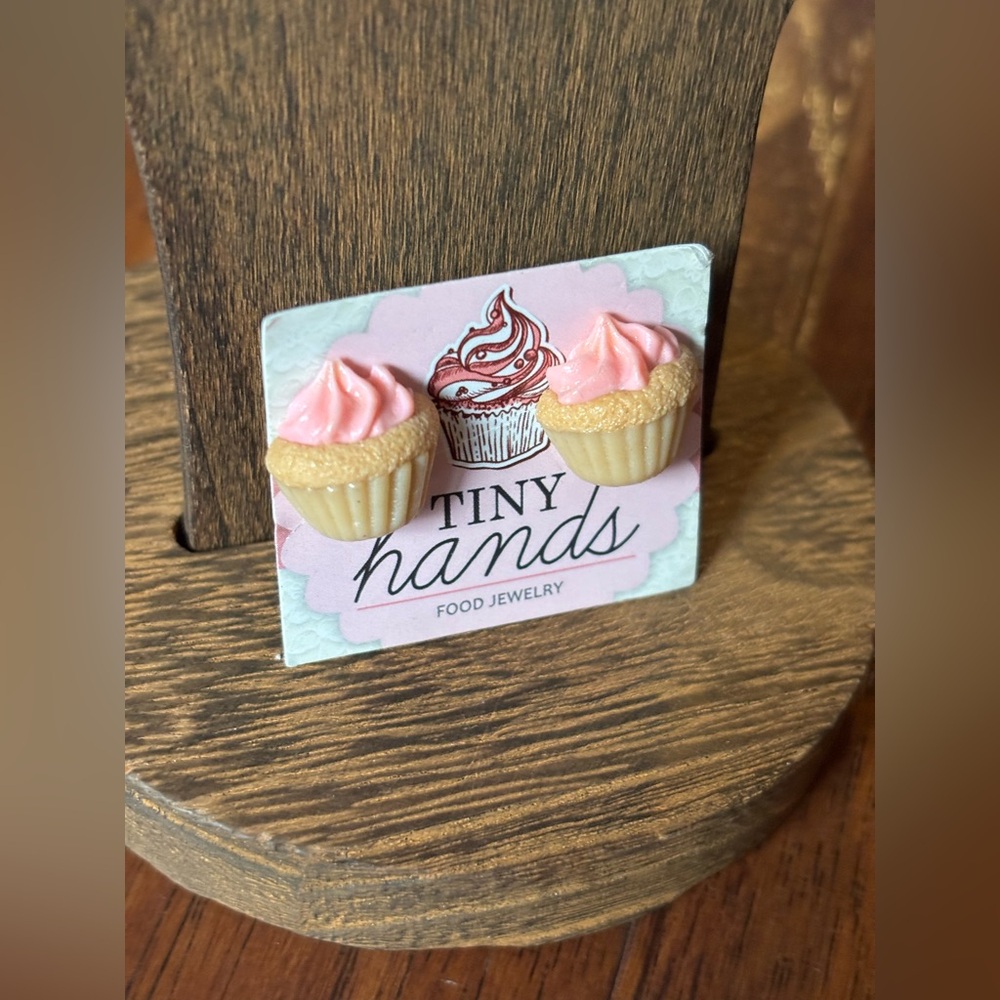 Tiny Hands Cupcake Stud Earrings Polymer Clay | $43 RETAIL - Picture 8 of 8